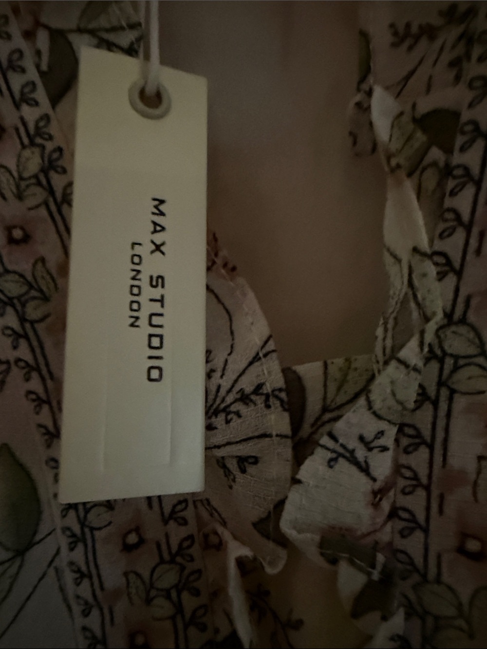 Max Studio Floral Tiered Maxi Dress in Cream and Pink - Picture 4 of 6